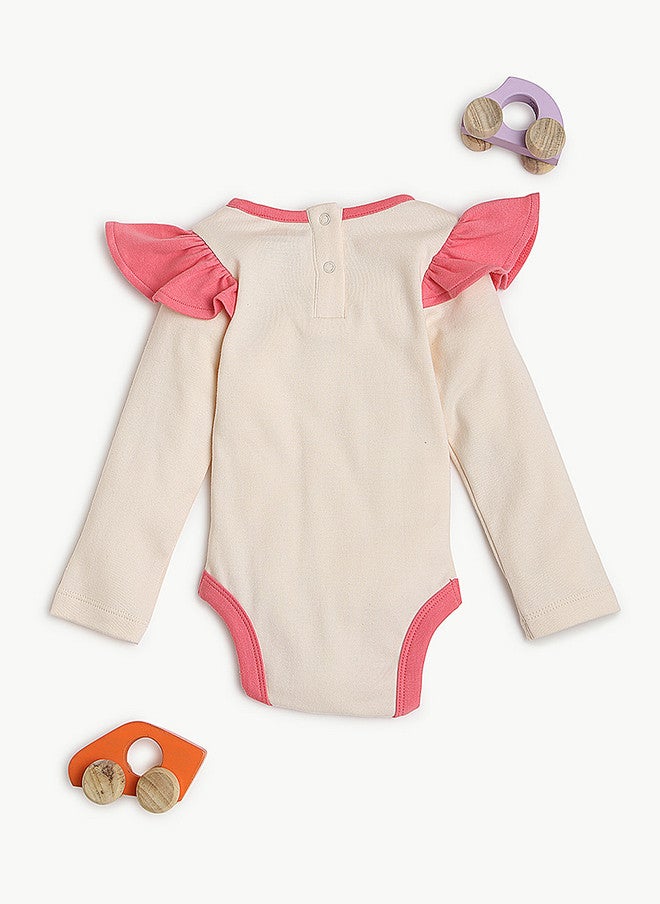 BONTOTS Infant Girls Sweet Treat Printed Organic Cotton Ruffle Bodysuit - Image 3